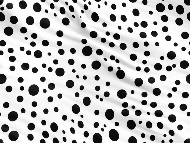 Foto een close-up van een zwart-wit polka dot print stof generatieve ai