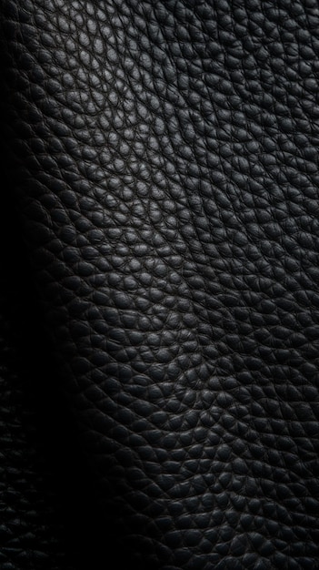 Een close-up van een zwarte lederen textuur met een gestructureerde textuur.