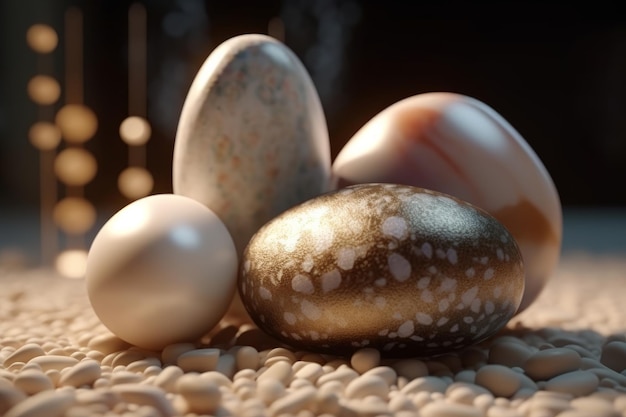 Een close-up van eieren op een tafel