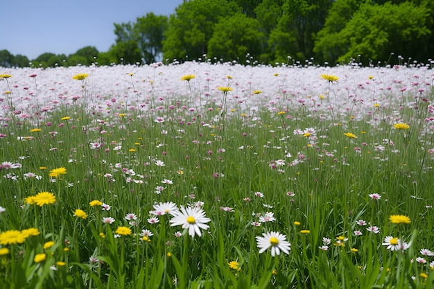 Een close-up van gras met bloem