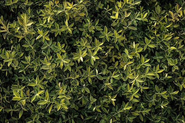 Een close-up van groene struikbladeren