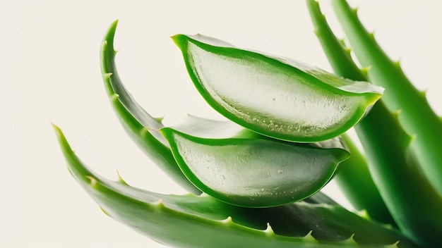 Foto een close-up van het aloe vera schoonheidsconcept