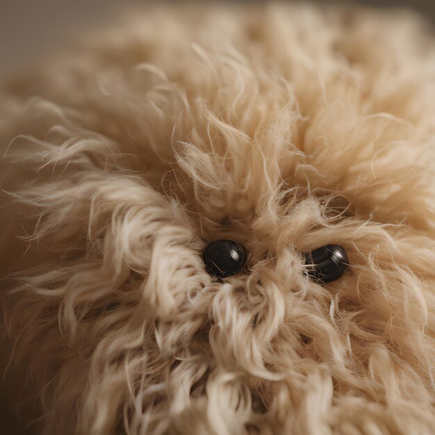 Foto een close-up van het gezicht van een hond met een zwart oog en een witte achtergrond