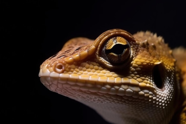 Een close-up van het hoofd van een luipaardgekko