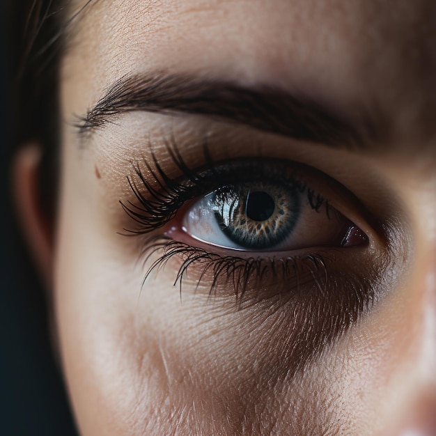 Een close-up van het oog van een vrouw