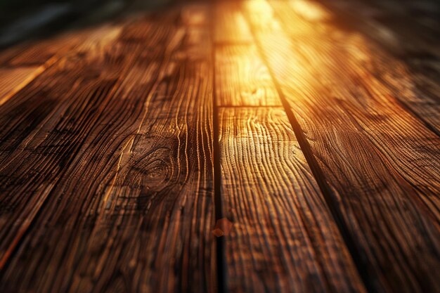 Een close-up van houten voorwerpen in het ochtendlicht