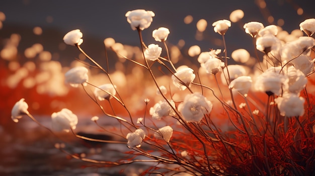 Een close-up van katoenbloemen