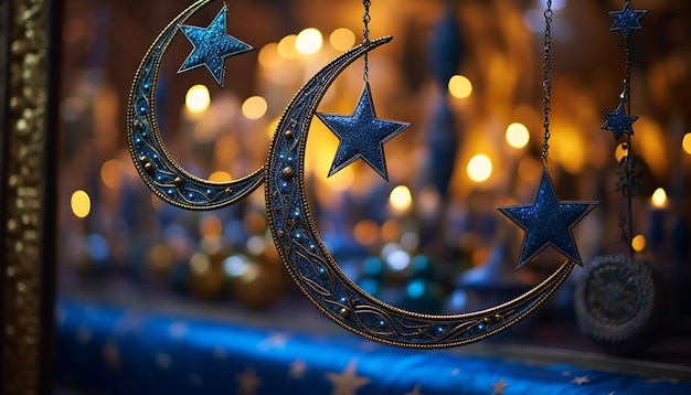 Foto een close-up van traditionele ramadan decoraties