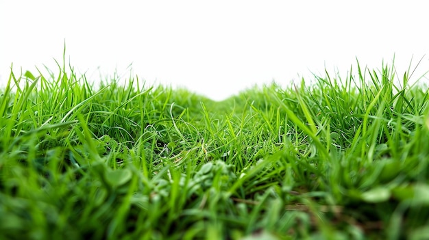 Een close-up van wat groen gras op een witte achtergrond