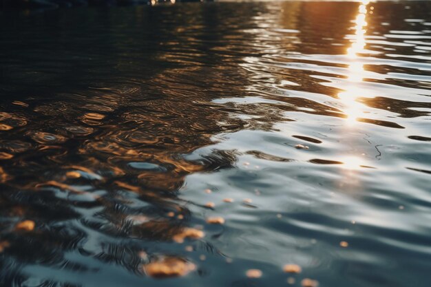 Een close-up van water waar de zon op schijnt