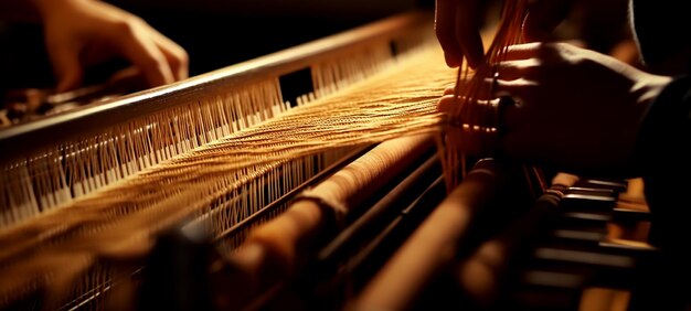 Een close-up van Weavers Loom in actie