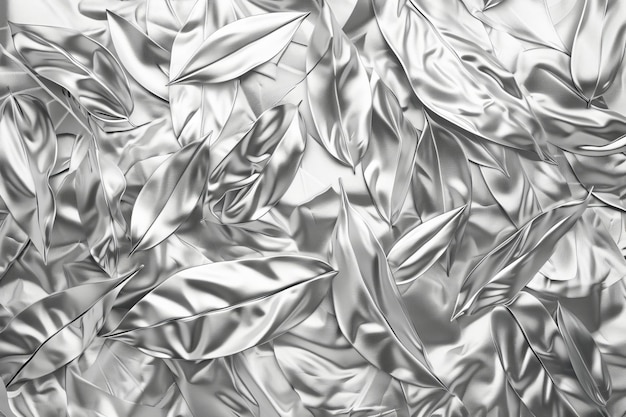 Foto een close-up van zilveren bladeren die lijken te zijn gemaakt van een glanzende