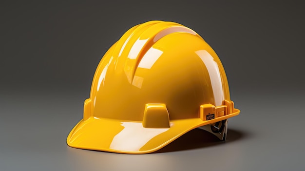 Een close-upbeeld van een gele bouwvakker