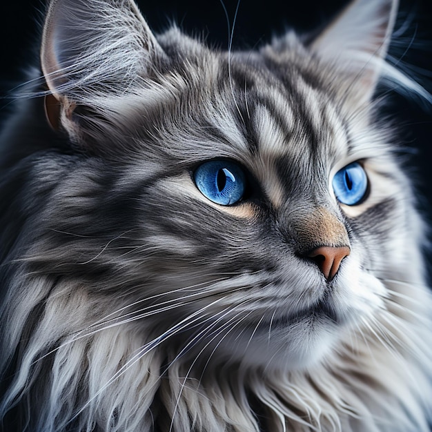 een close-upbeeld van een kat in de stijl van fotografie met tegenlicht en realistische details