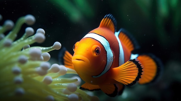 Een clownvis die in een aquarium zwemt Generatief AI Art