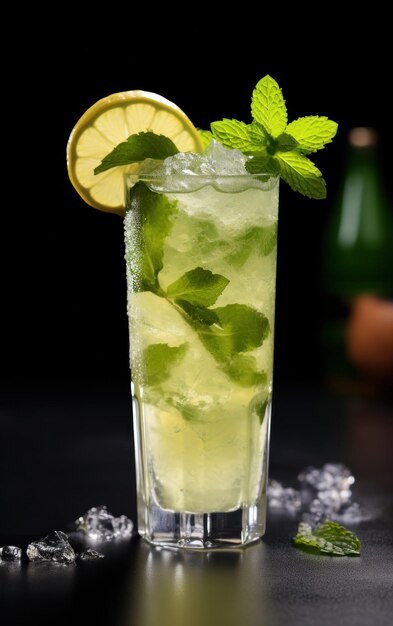 Een cocktail met limoensap mint