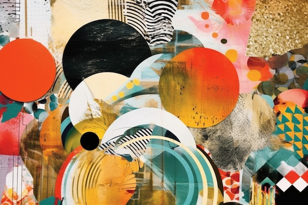 Een collage van textuur en kleurrijke elementen