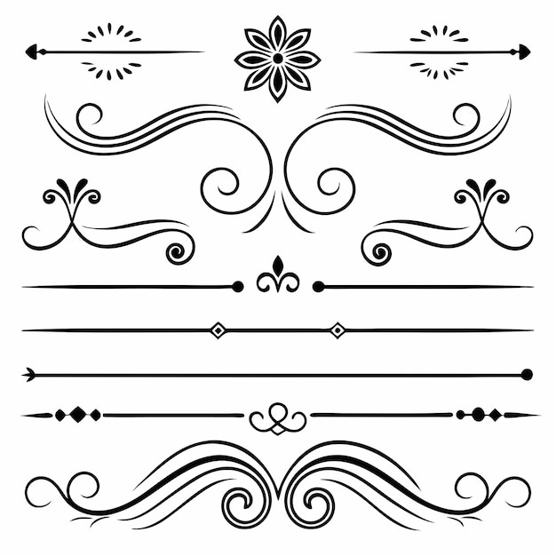 een collectie van verschillende ontwerpen met divider en pagina breek retro en vintage stijl