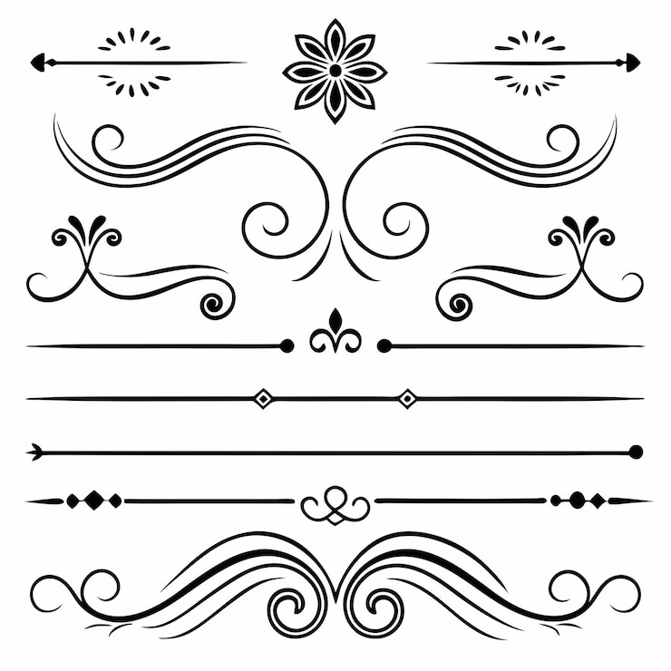 Foto een collectie van verschillende ontwerpen met divider en pagina breek retro en vintage stijl
