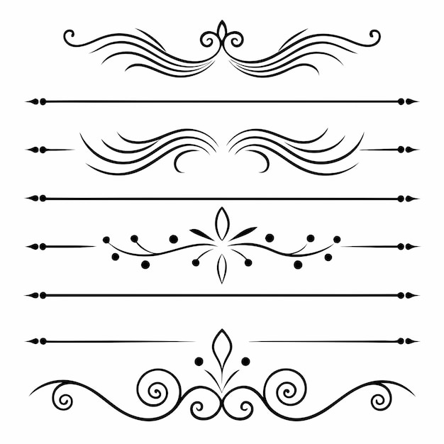 een collectie van verschillende ontwerpen met divider en pagina breek retro en vintage stijl