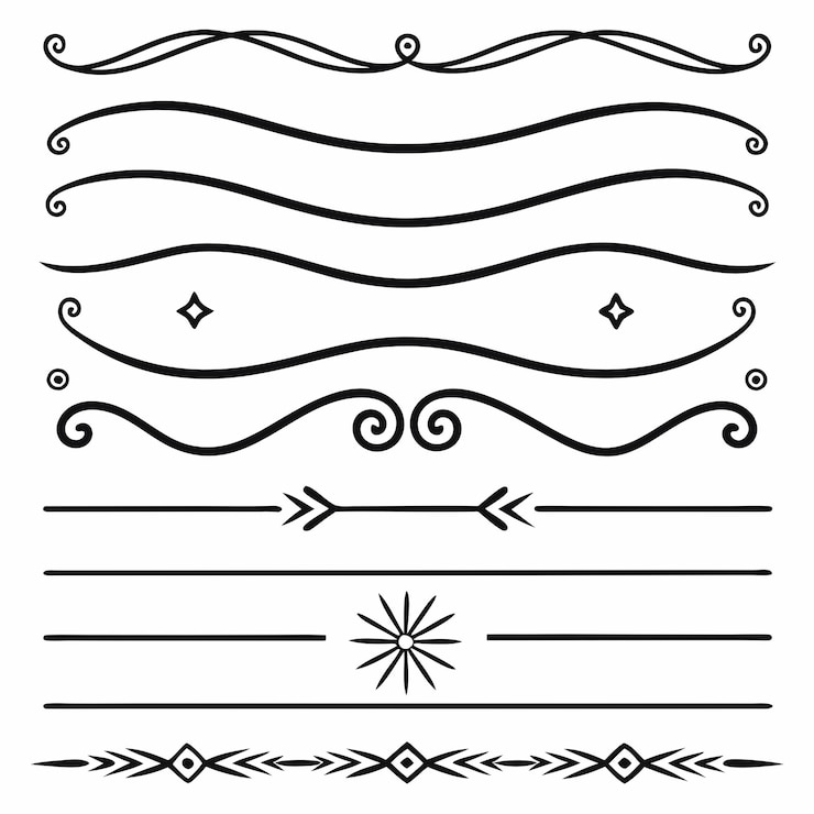 Foto een collectie van verschillende ontwerpen met divider en pagina breek retro en vintage stijl