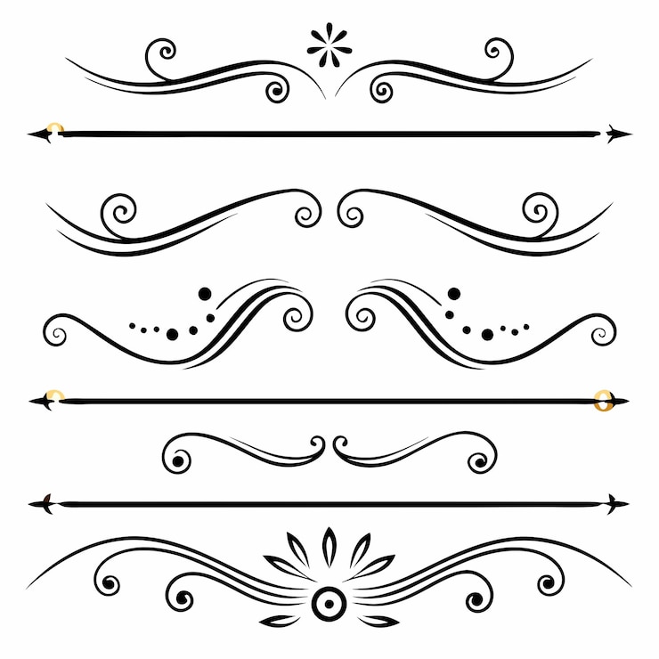 Foto een collectie van verschillende ontwerpen met divider en pagina breek retro en vintage stijl