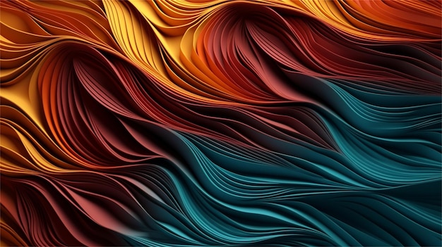 Een computer gegenereerde afbeelding van een kleurrijke abstracte achtergrond met veelkleurige lijnen.