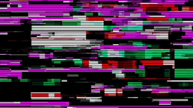 Een computernetwerk hacken Achtergrond met glitch-effect Vervorming van de digitale stream Beschadigd signaal