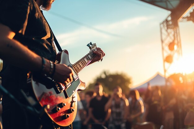 Foto een concentratie van mensen op show in een groot stadion generatieve