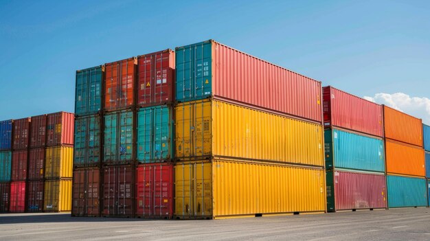 Een containerwerf waar goederen worden opgeslagen voor verzending