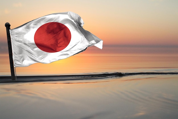 Een Contry van de nationale vlag van Japan op een achtergrond