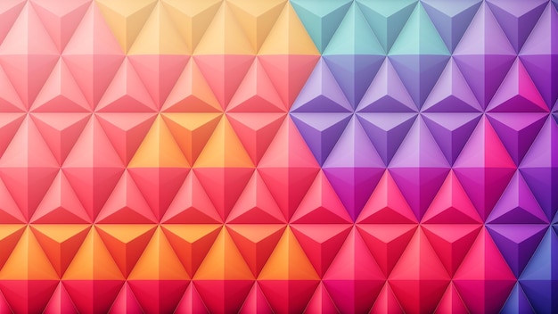 Een creatieve abstracte achtergrond van een verscheidenheid aan gekleurde driehoeken AI generatief