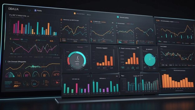 Een dashboard met grafieken, grafieken en andere data visualisaties