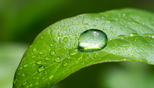 Een dauwdruppel op een blad