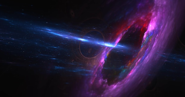 Een denkbeeldige reis door de diepe ruimte een kosmisch landschap vol schitterende sterren en raadselachtige Pl