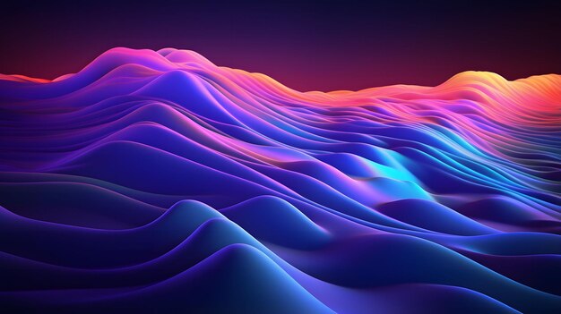 een desktop behang Neon Galaxy Waves