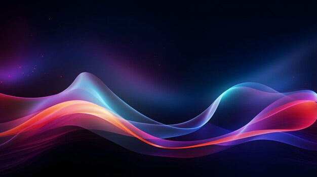 een desktop behang Neon Galaxy Waves