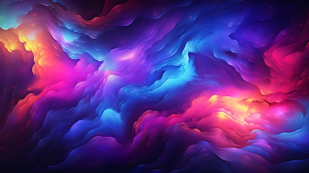 een desktop behang Neon Galaxy Waves