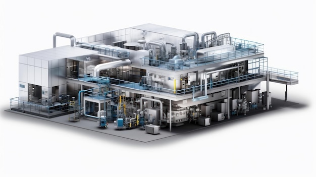 een diagram van een fabriek genaamd de fabriek van het bedrijf.