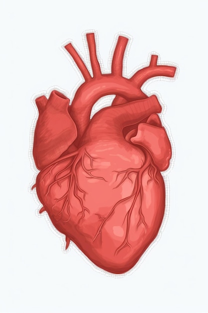 Een diagram van een hart met het woord hart erop