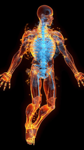 een diagram van het menselijk lichaam in 3d