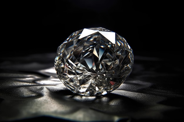 Een diamant is op een zwarte achtergrond