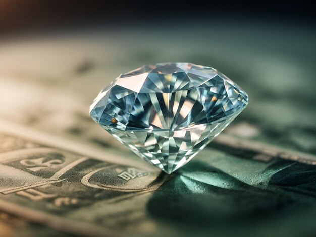 een diamant op een bankbiljet gegenereerd door AI