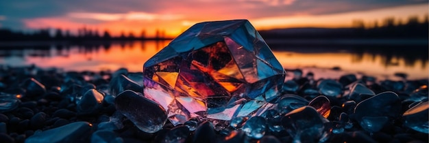 Een diamant zit aan de oever van Lake Superior.