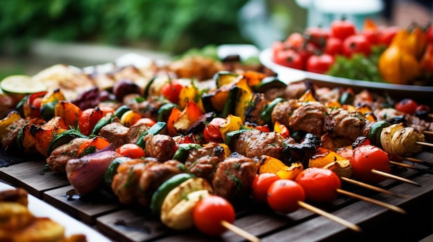 Een dienblad met eten dat op tafel staat