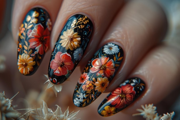 Een diepgaande blik op lente-thema nagelkunst met Ai generative