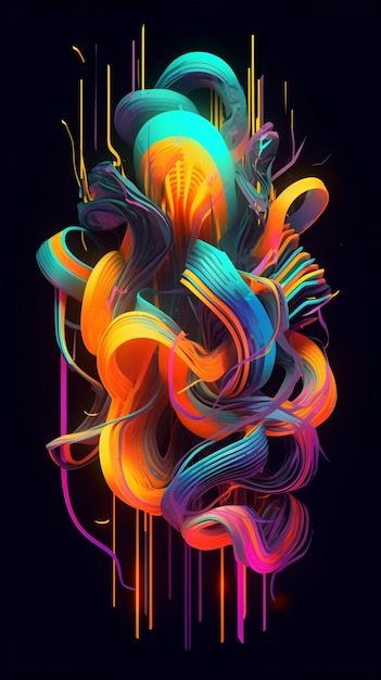 Een digitaal kunstbeeld van een kleurrijk abstract ontwerp generatief ai