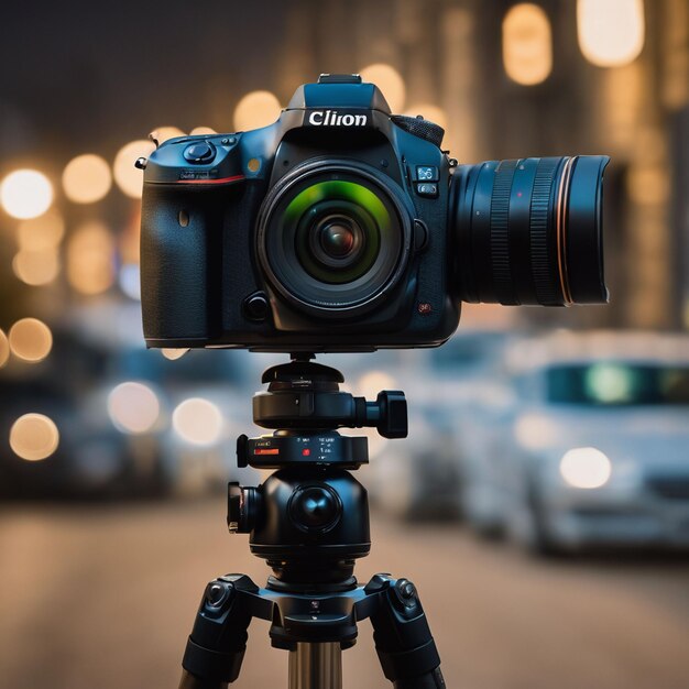 Een digitale camera met onscherpe achtergrond