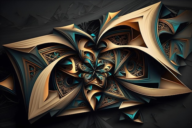 Een digitale kunstillustratie van een fractal ontwerp.
