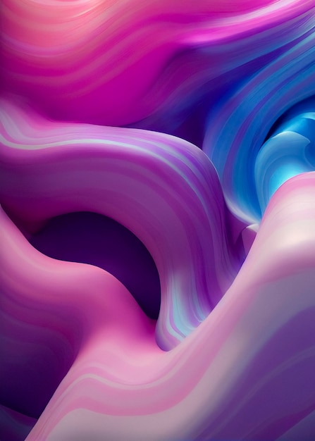 Een dikke acrylverf swirl abstracte achtergrond Kleurrijke levendige pastel achtergrond 3D illustratie